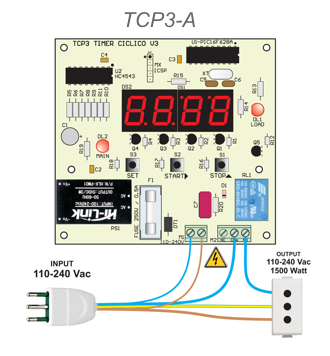 Wiring diagram of TCP3 Cyclic Timer